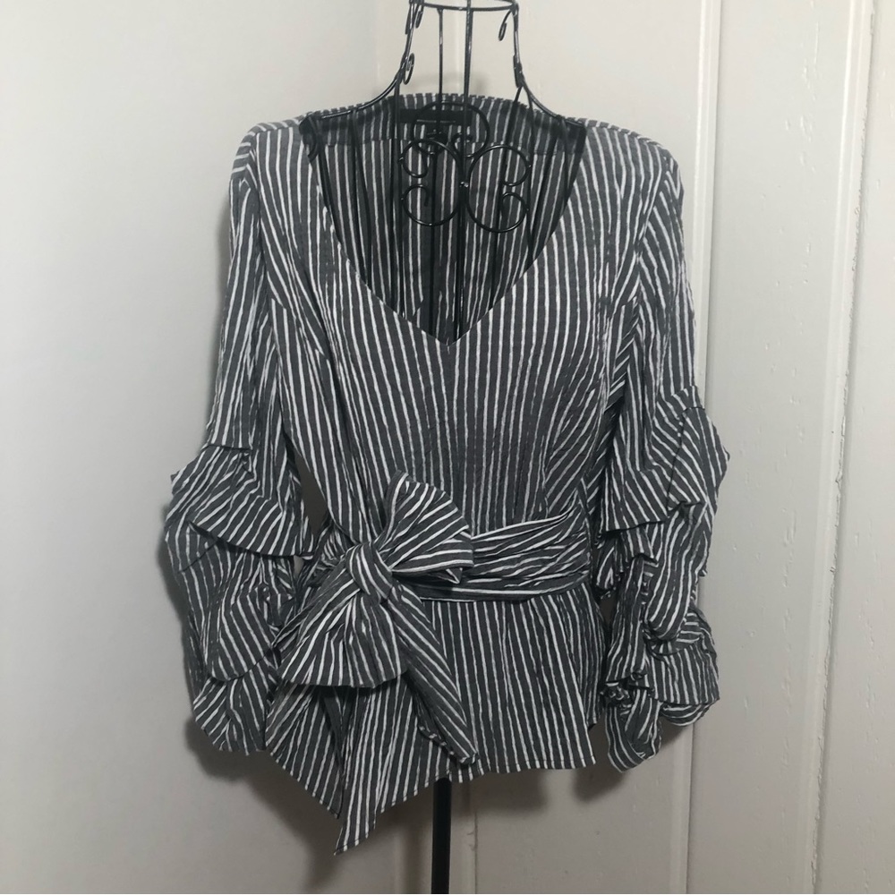 White House Black Market Seersucker Blouse